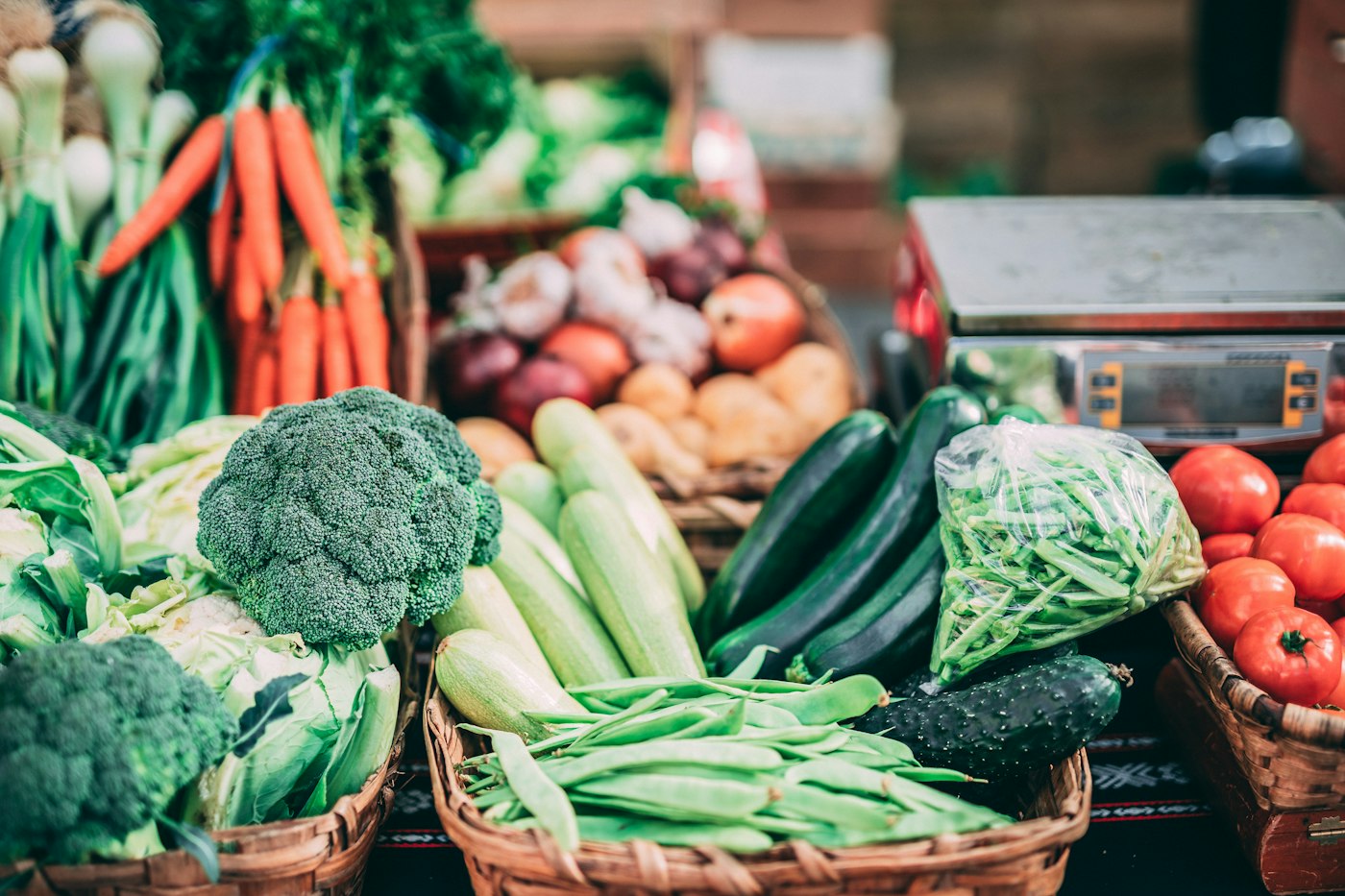 Fresh broccoli, carrots and seasonal vegetables